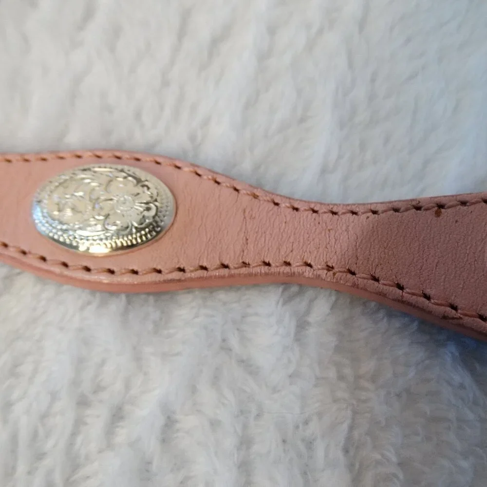 Silver Creek Classics Pink Leather Girl Size 20 Floral Silver tone Conchos